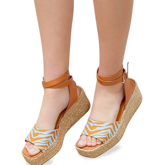 New Lafayette 148 New York Margot Platform Wedge Espadrille Sandals - Picture 2 of 8